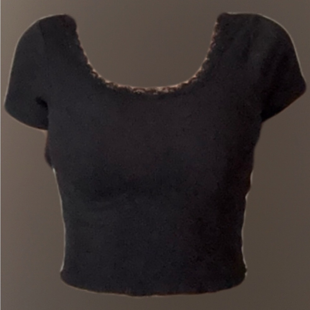 Streetwear Society Black Lace Trim Top